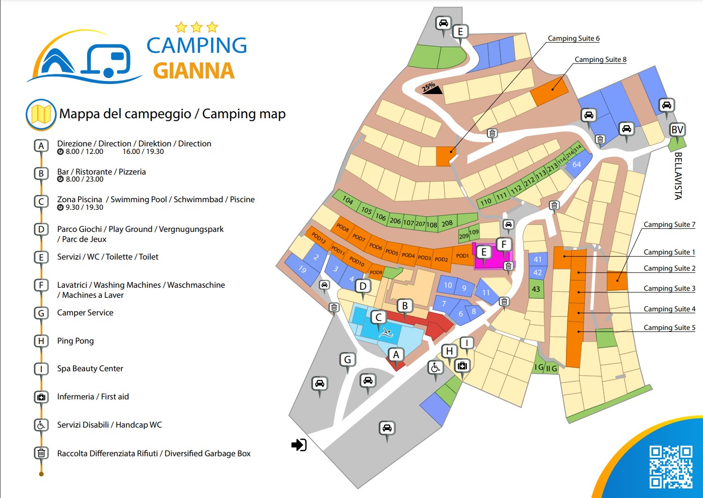 Mappa Campeggio Gianna Lerici